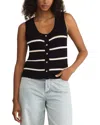 Z Supply Sycamore Stripe Linen-blend Sweater Vest In Black