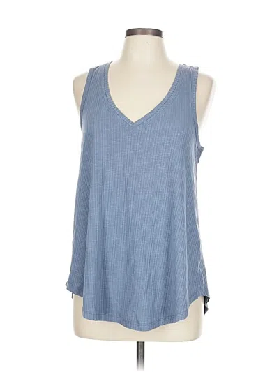 Pre-owned Z Supply Tank Top Blue Plunge Neckline Tops