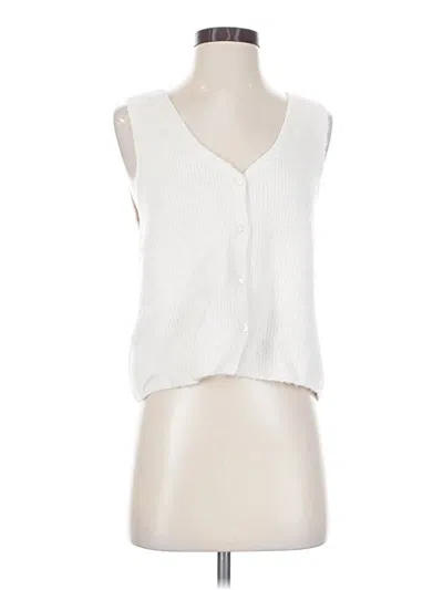 Pre-owned Z Supply Tank Top White Plunge Neckline Tops