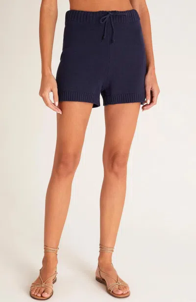 Z Supply Terrace Sweater Shorts In Captain Navy In Blue