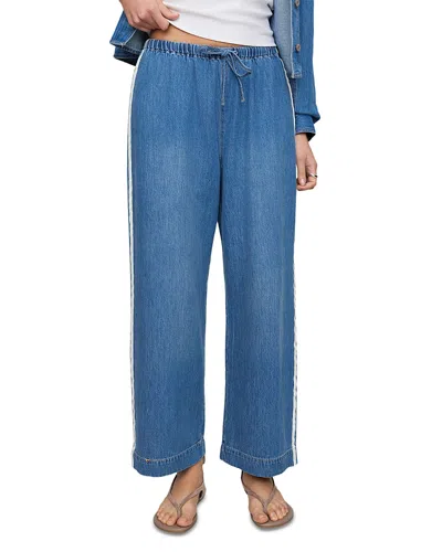 Z Supply The Sidelines Denim Track Pants In Blue