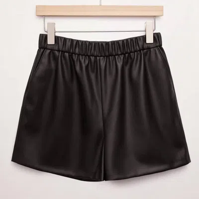 Z Supply Tia Faux Leather Shorts In Black