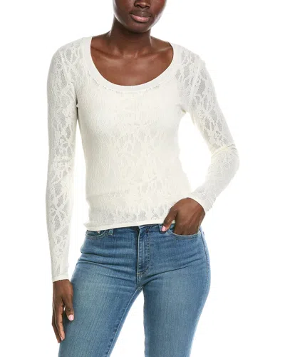 Z Supply Tibi Scoop Mesh Sweater In White