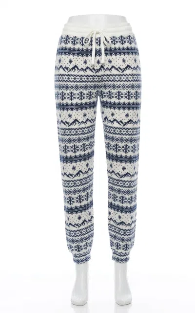 Z Supply Twilight Fairisle Jogger In Vanilla Ice In White