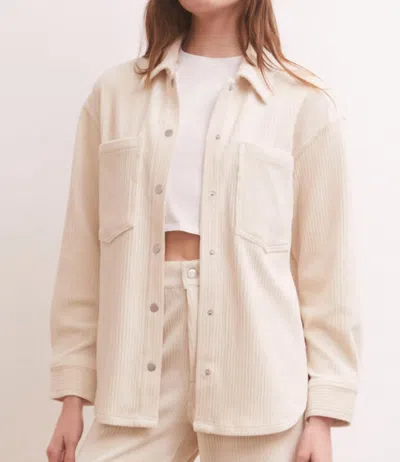 Z Supply Union Knit Cord Jacket In Adobe White In Beige