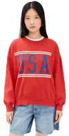 Z Supply Usa Sunday Sweatshirt Cabana Red