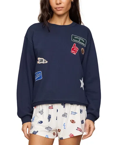 Z Supply Varsity Patch Sweatshirt In Blue
