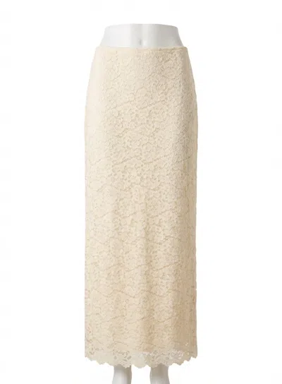 Z Supply Via Lace Midi Skirt In Cloud In Neutral