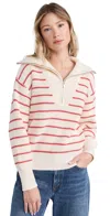 Z Supply Villa Half Zip Sweater In Red Pepper