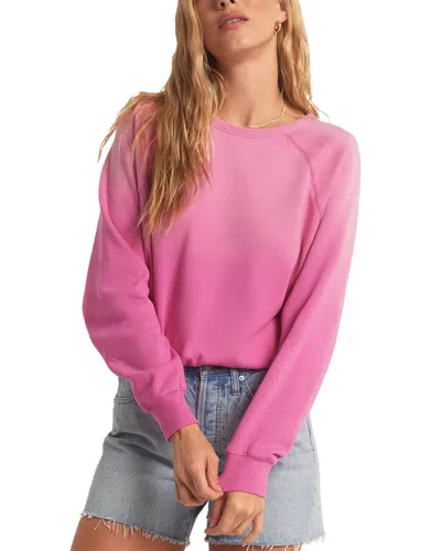 Z Supply Washed Ashore Sweatshirt In Pink