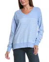 Z Supply Weekender Stripe V-neck Pullover In Blue