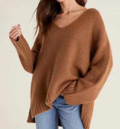 Z Supply Weekender Sweater In Camel Brown