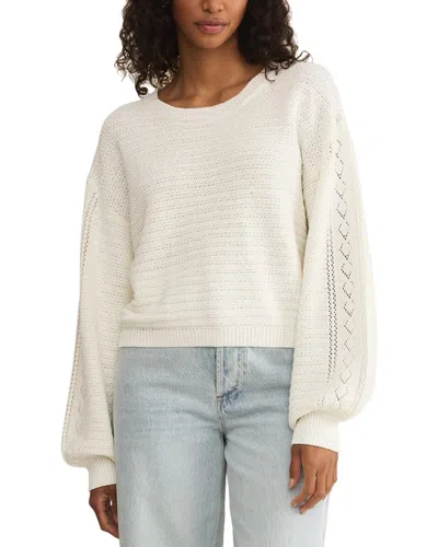 Z Supply Whitney Crochet Linen-blend Sweater In White