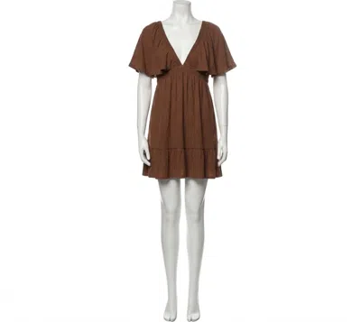 Z Supply Winona Knit Mini Dress In Dark Rosewood In Brown