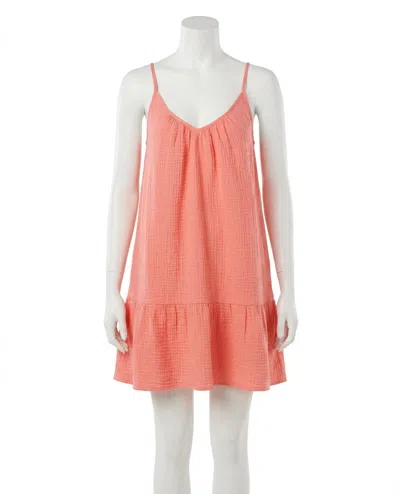 Z Supply Women's Amalia Gauze Mini Dress In Papaya Glow In Red