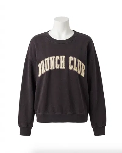 Z Supply Women's Brunch Club Sweatshirt In Black Sand In Gray