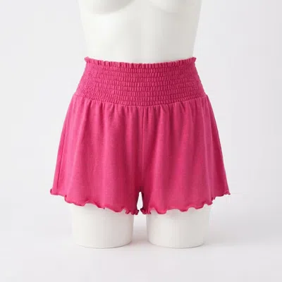 Z Supply Women's Dawn Smocked Short In Fiesta Fuchsia In Pink