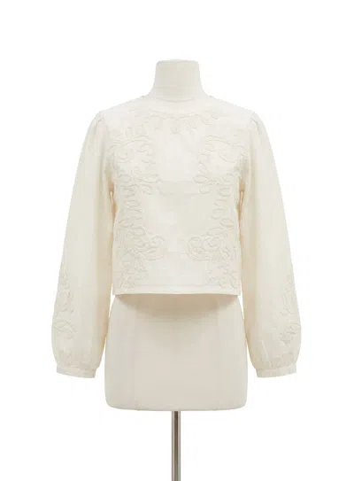 Z Supply Women's Tatiana Embroidered Top In White In Multi