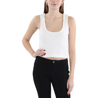 Z Supply Womens Crochet Scoop Neck Tank Top Sweater In White