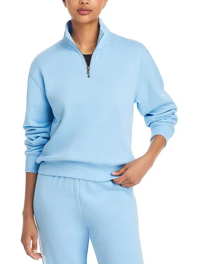 Z Supply Half Zip Fleece Sweatshirt In Blissful Blue