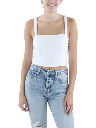 Z Supply Womens Smocked Sleeveless Cropped In White