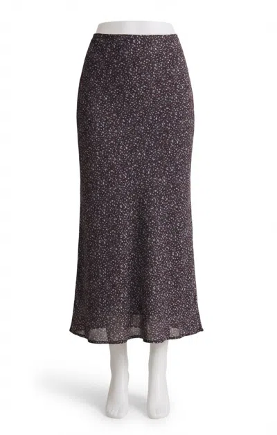 Z Supply Yelena Aspen Floral Maxi Skirt In Cloud In Brown