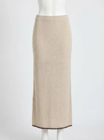 Z Supply Yessenia Whipstich Skirt In Linen In Brown
