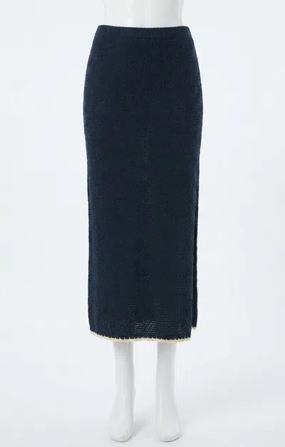 Z Supply Yessenia Whipstitch Skirt In Eclipse In Blue