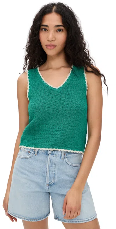 Z Supply Yessenia Whipstitch Tank La Palma In Green