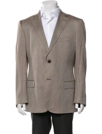 Pre-owned Z Zegna Bamboo Peacoat In Brown