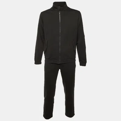 Pre-owned Z Zegna Black Cotton Knit Track Jacket & Pants L