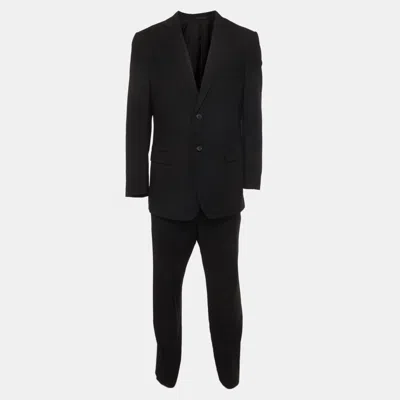 Pre-owned Z Zegna Black Wool And Crepe Regular Fit Suit Xl