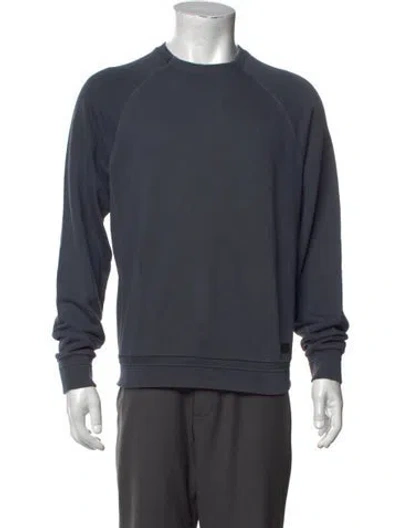 Pre-owned Z Zegna Crew Neck Long Sleeve Pullover In Blue/grey