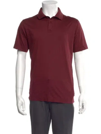 Pre-owned Z Zegna Crew Neck Short Sleeve Polo Shirt In Burgundy