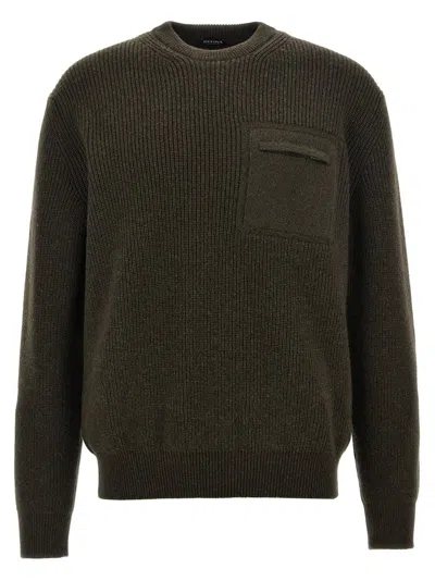 Z Zegna Crewneck Knitted Jumper In Brown