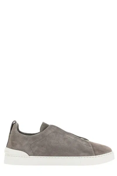 Z Zegna Ermenegildo Zegna Round Toe Slip In Grey