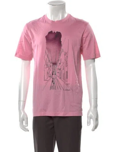 Pre-owned Z Zegna Graphic Print Crew Neck T-shirt In Pink