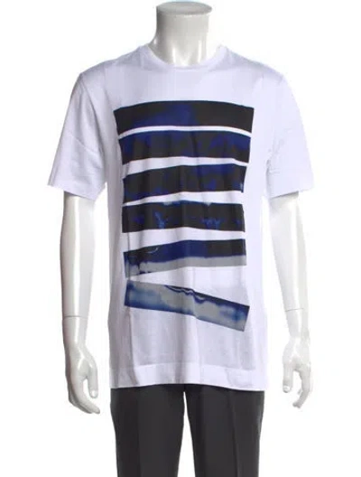 Pre-owned Z Zegna Graphic Print Crew Neck T-shirt In White