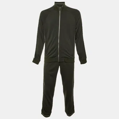 Pre-owned Z Zegna Green Wool Knit Track Jacket & Pants Xl
