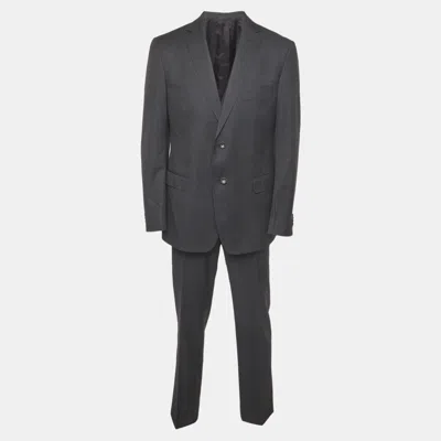 Pre-owned Z Zegna Grey Striped Wool Regular Fit Suit Xxl In Gray