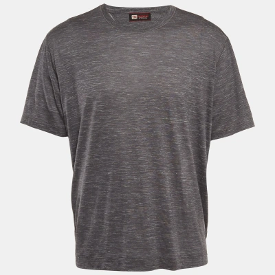 Pre-owned Z Zegna Grey Wool Blend Jersey Crew Neck T-shirt Xxl