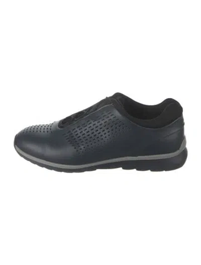 Pre-owned Z Zegna Leather Sneakers In Blue