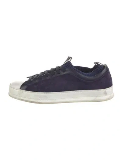 Pre-owned Z Zegna Leather Sneakers In Blue