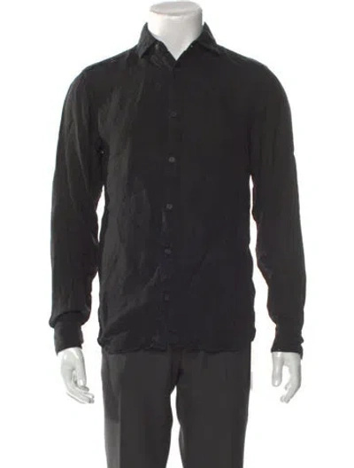 Pre-owned Z Zegna Linen Long Sleeve Shirt In Gray