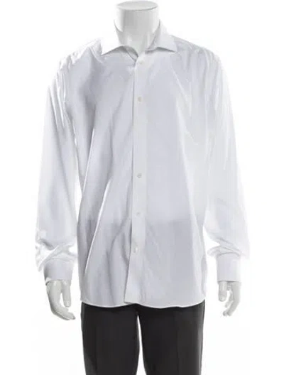 Pre-owned Z Zegna Long Sleeve Dress Shirt In White