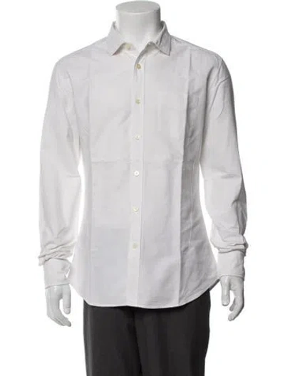 Pre-owned Z Zegna Long Sleeve Dress Shirt In White