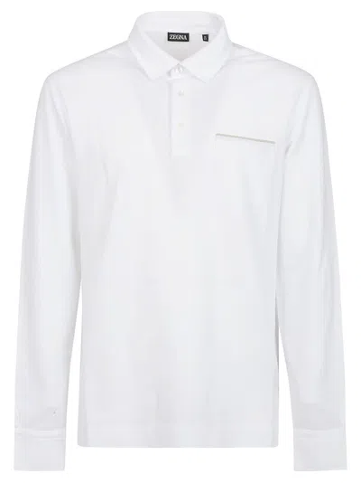 Z Zegna Long Sleeved Button In White
