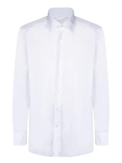 Z Zegna Long Sleeved Buttoned Shirt In White