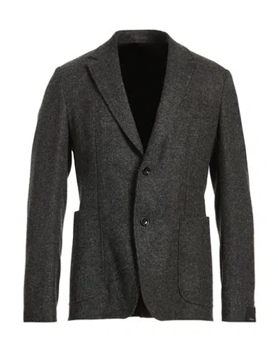 Z Zegna Man Blazer Grey Size 40 Polyester In Black