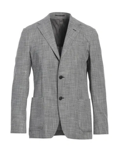 Z Zegna Man Blazer Grey Size 42 Viscose, Wool, Elastane